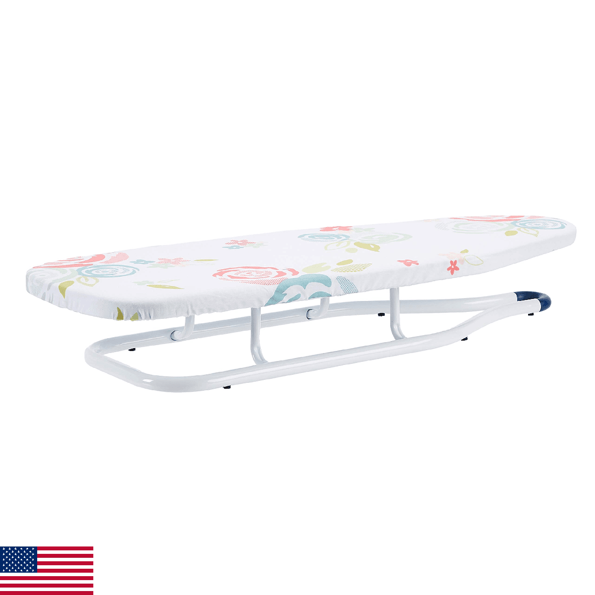 Amazon Basics Ironing Board Tabletop 77x29 cm, White, Floral - Image 1