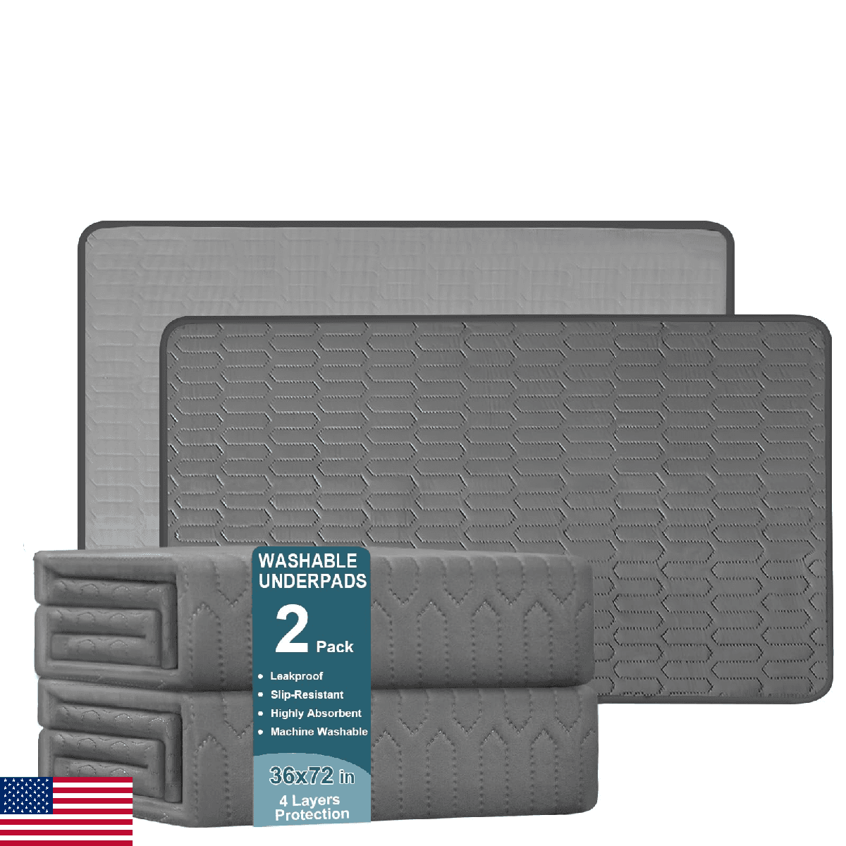 Heavy Absorbency Washable Underpads - Large Waterproof Reusable Bed Pads for Adu - Image 1