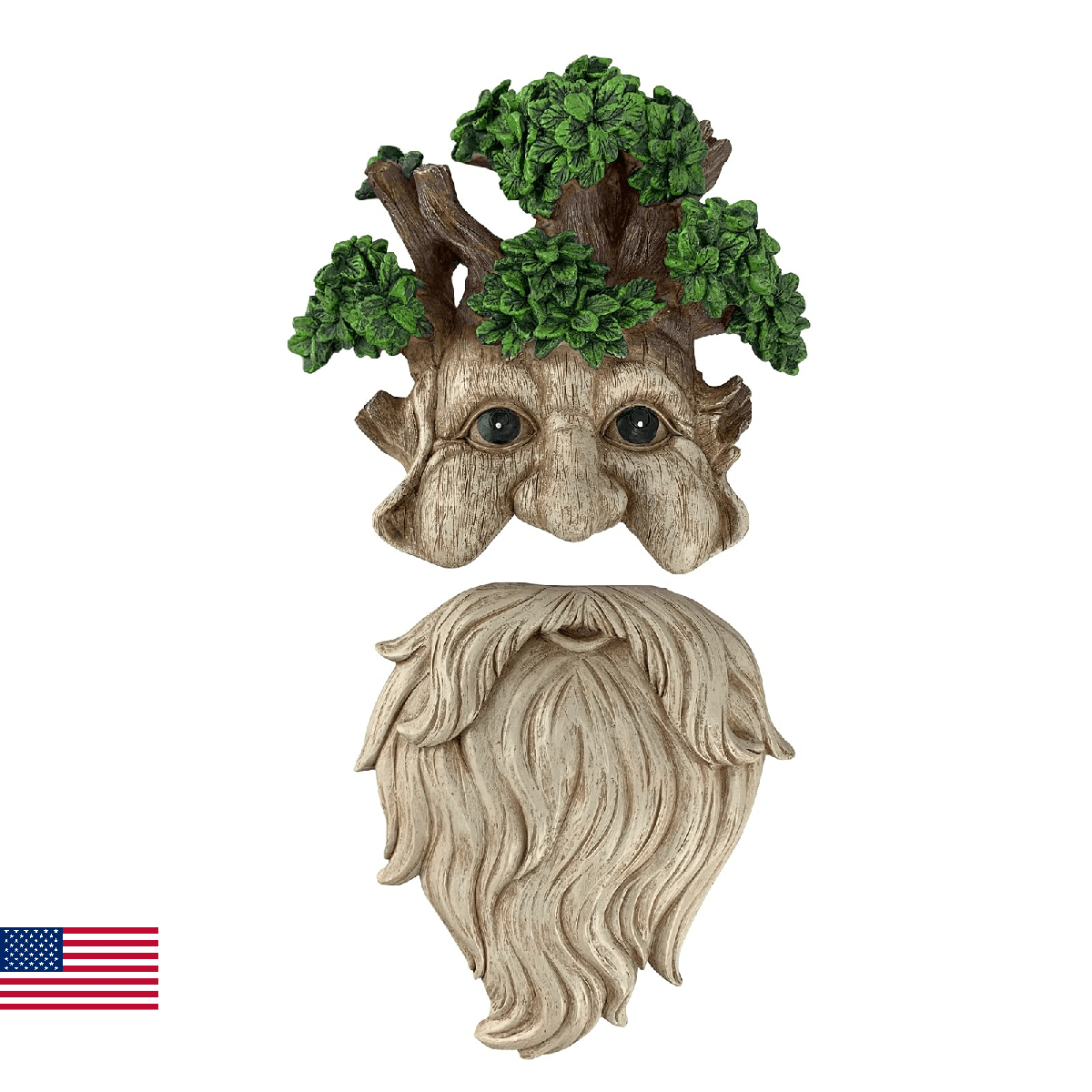 Red Carpet Studios Tree Face Outdoor Décor Wood-Like Hand Painted Sculpted Resin - Image 1