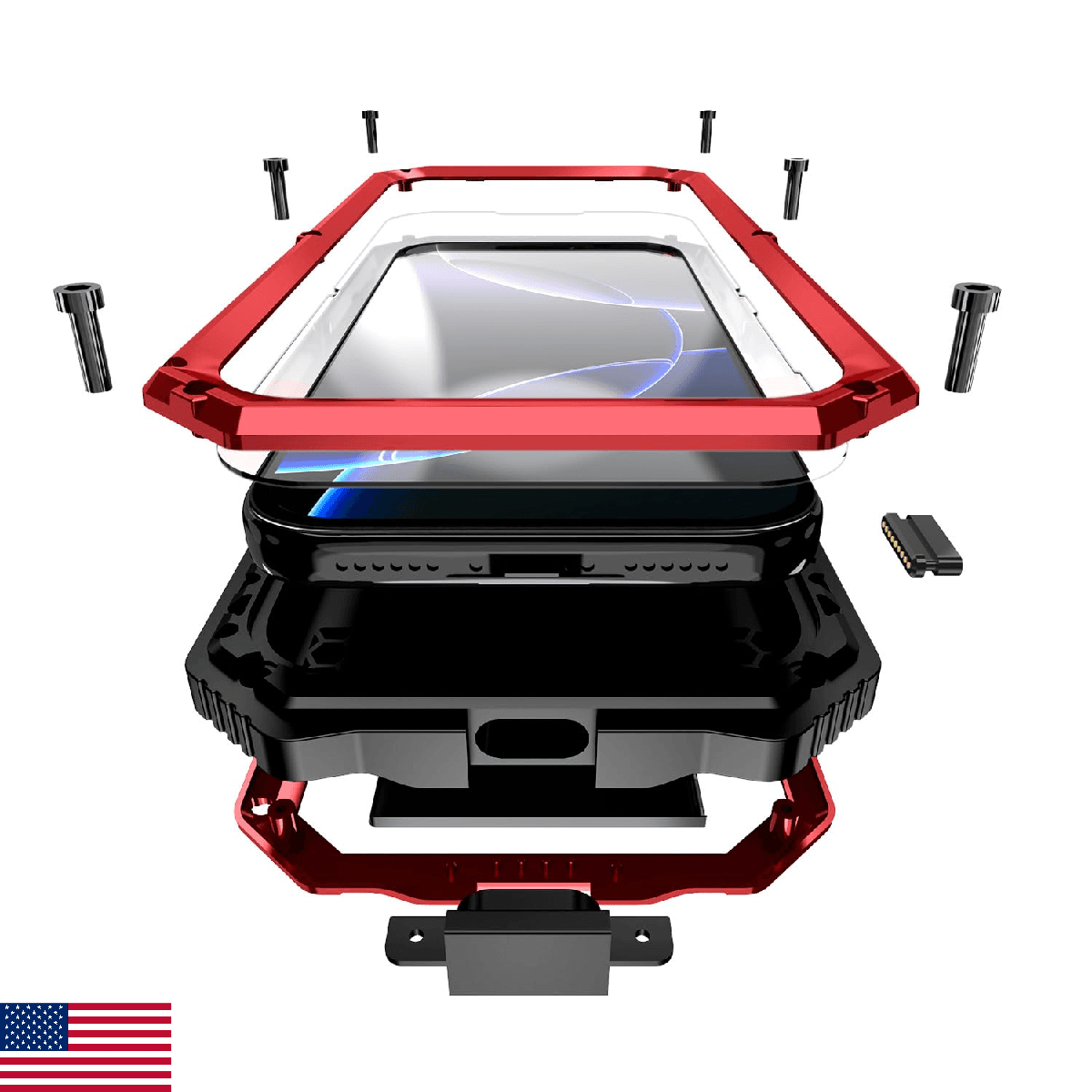 Lunivop iPhone 17 Pro Rugged Case Military Metal Bumper with Built-in Screen Pro - Image 1