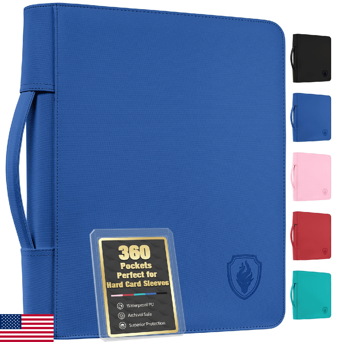 Fabmaker Top Load Binder Holds 360 Cards with Hard Card Sleeves, Portable Card B - Image 1