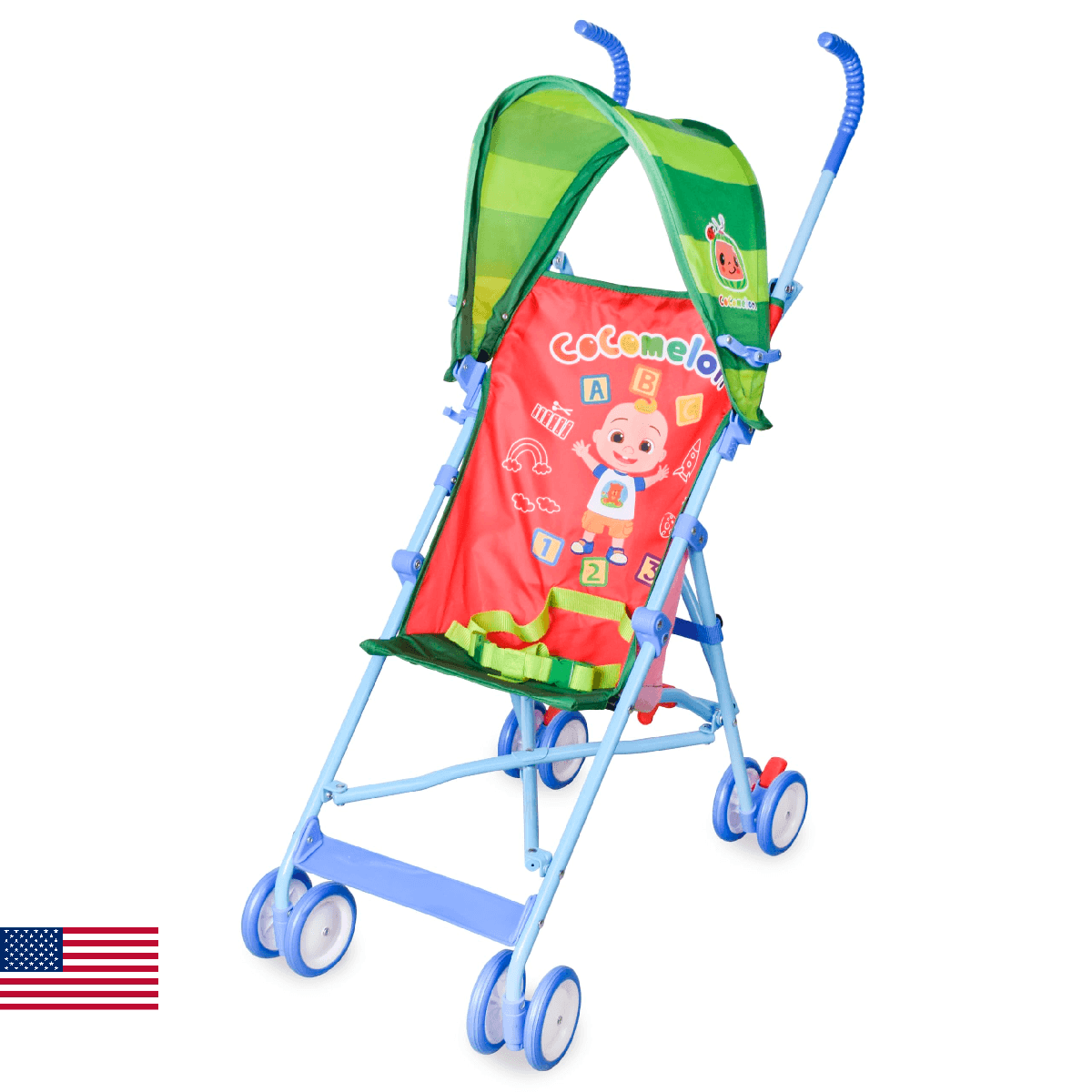 Cocomelon Umbrella Stroller w/Canopy, Lightweight, Compact, Travel, 3D JJ - Image 1