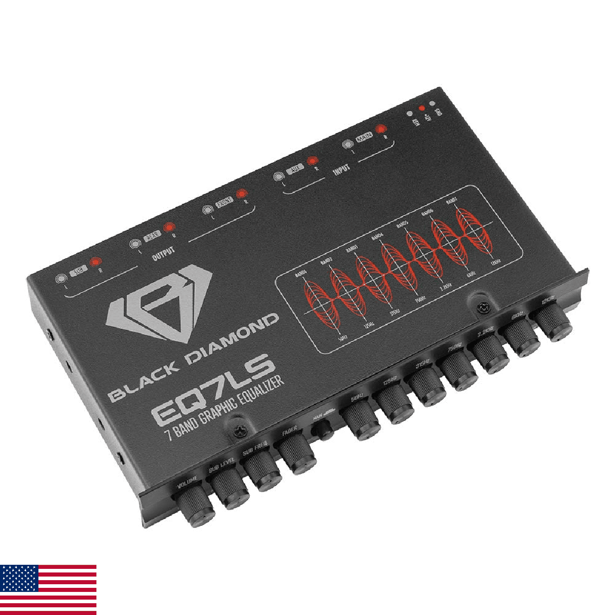 Black Diamond EQ7LS 7-Band Stereo Equalizer/Crossover Pre Amp Equalizer Car Audi - Image 1