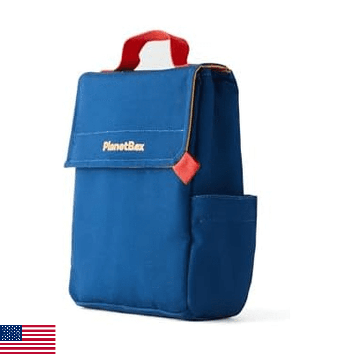 PlanetBox Lunch Sack - Set Sail Blue- Fold Top Lunch Bag with Sturdy Handle, Exp - Image 1