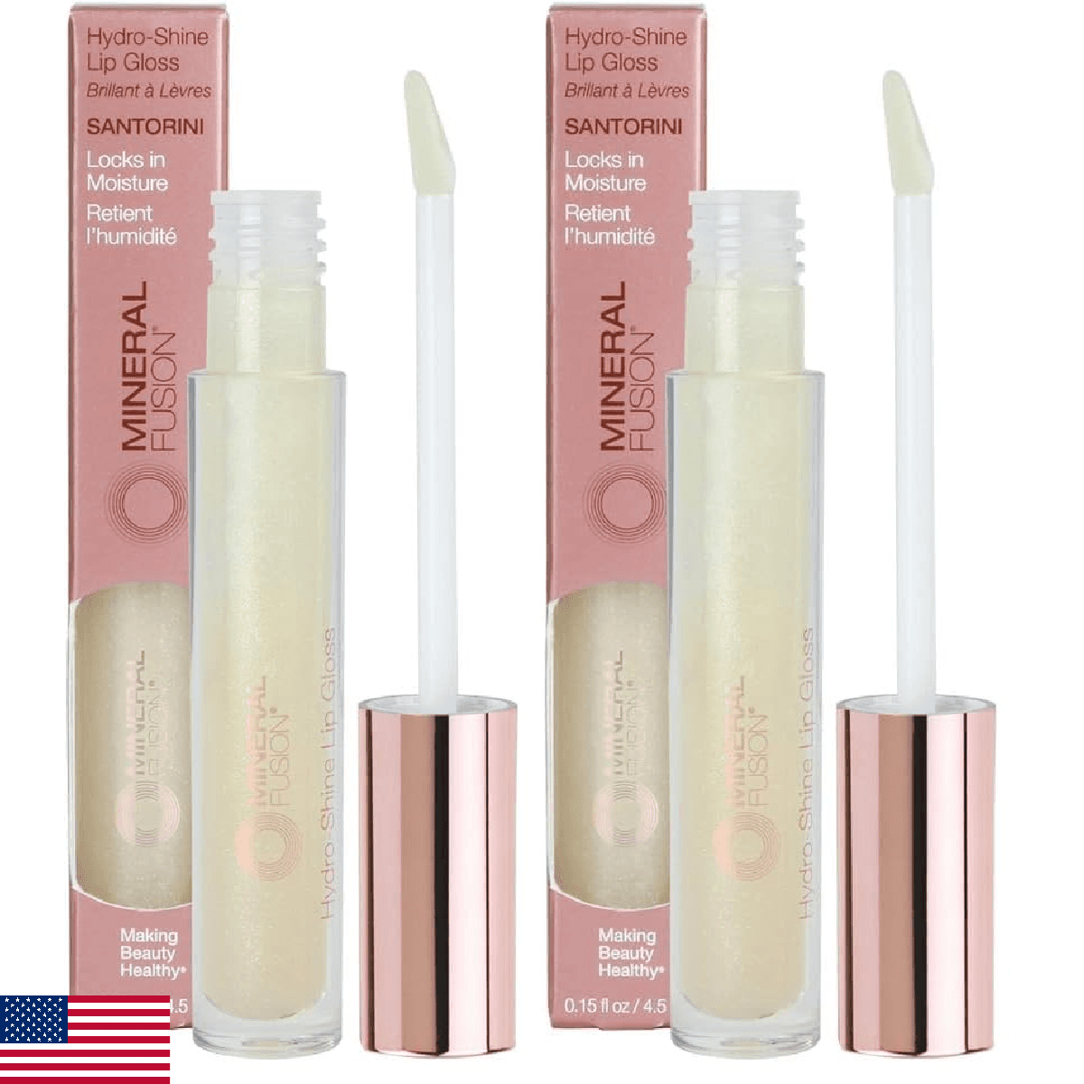 Mineral Fusion Hydro-Shine Lip Gloss Santorini 0.15oz Pack of 2 - Image 1