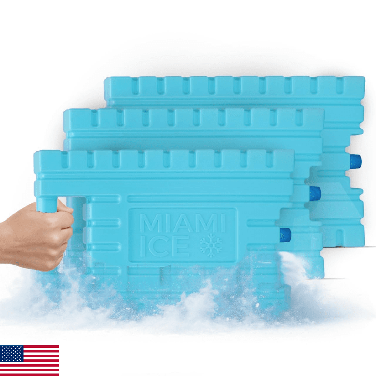 Miami Ice Packs for Coolers - Reusable 12x9 XL Ice Blocks Replace 21lbs of Ice - - Image 1