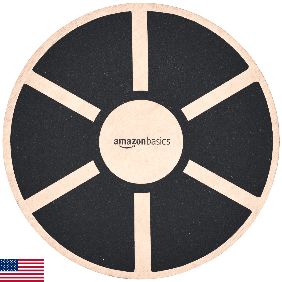 Amazon Basics Wood Wobble Balance Trainer Board, Black - Image 1