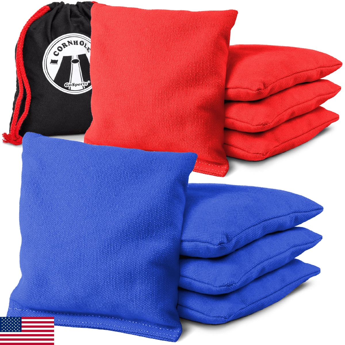 GoSports Official Regulation Cornhole Bean Bags Set (8 All Weather Bags) - Red a - Image 1