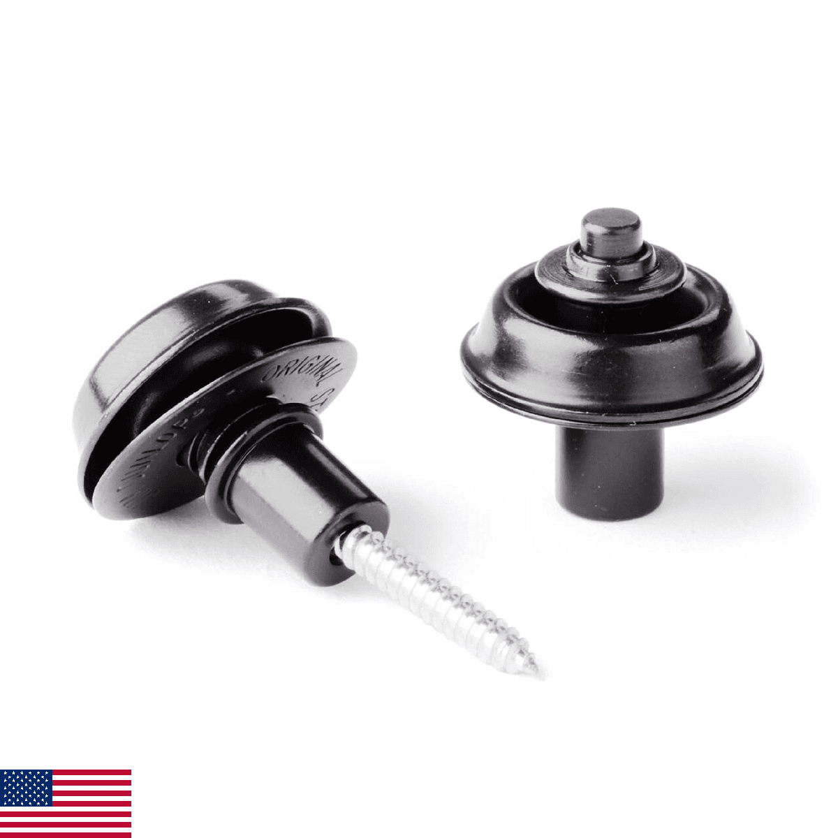 Jim Dunlop Flush Mount Straplok Strap Retainers - Black Oxide - Image 1