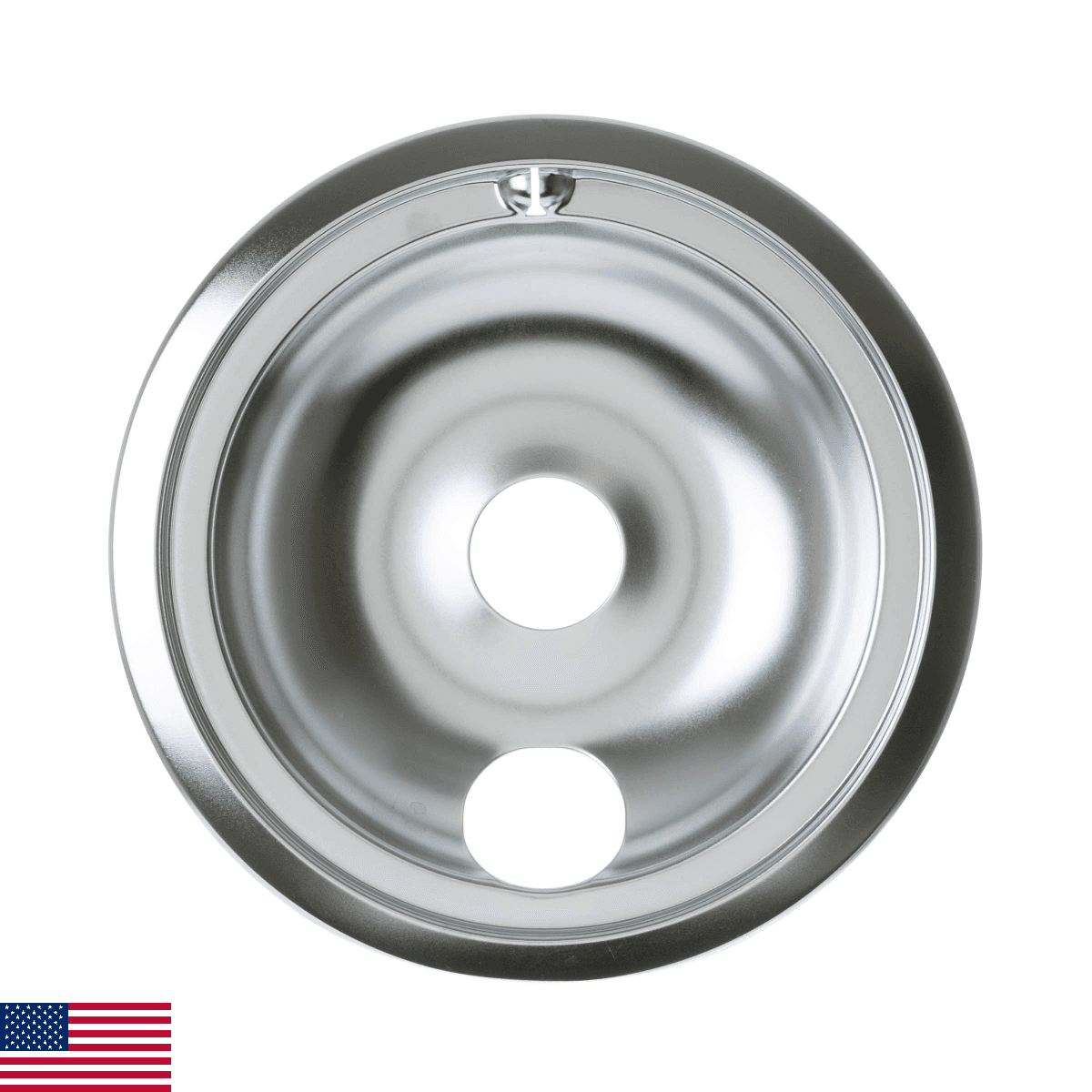 GE WB31T10011 Genuine OEM 8" Burner Drip Bowl (Chrome) for GE Electric Ranges - Image 1