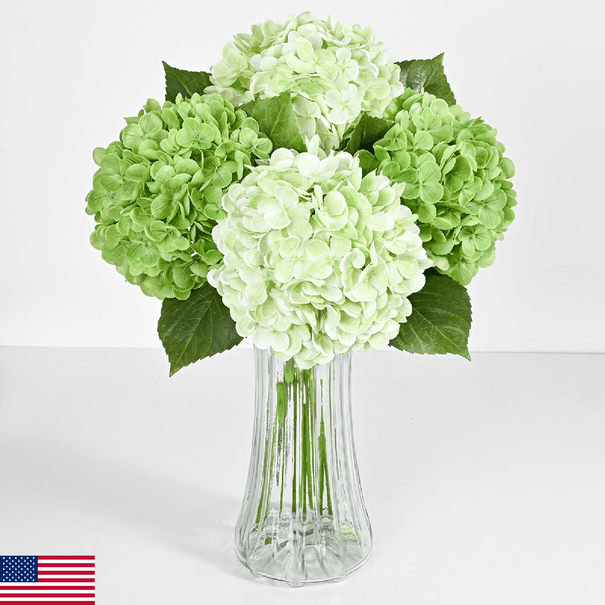 8 Pcs Real Touch Hydrangea Artificial Flowers, 19.6'' Latex Full Faux Hydrangea - Image 1