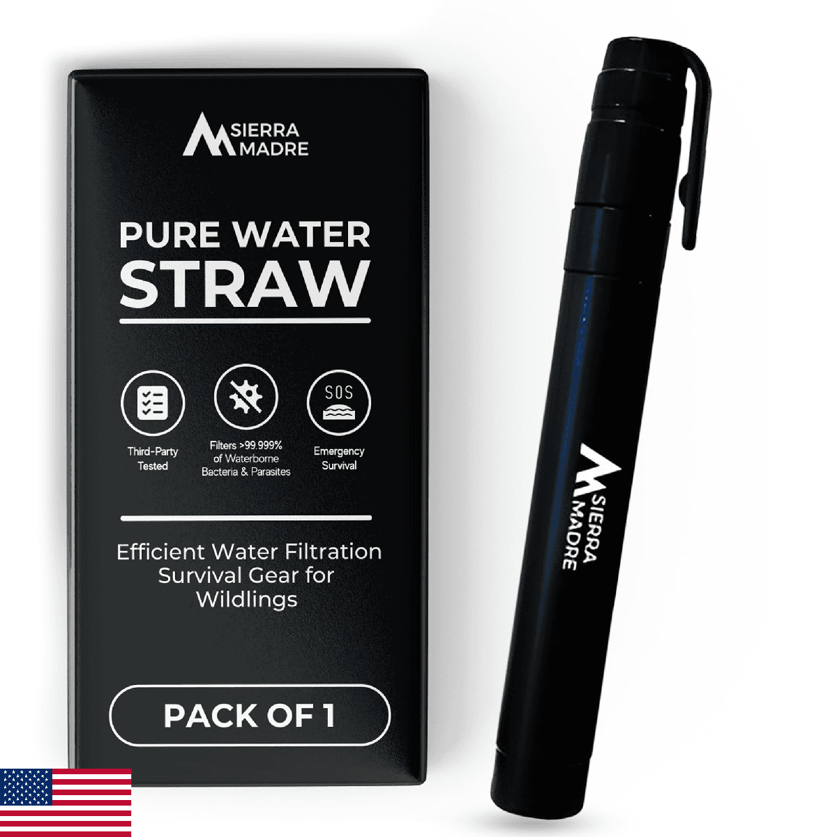 Sierra Madre Portable Water Filter Straw 264 Gallon Backpacking Camping Hiking T - Image 1