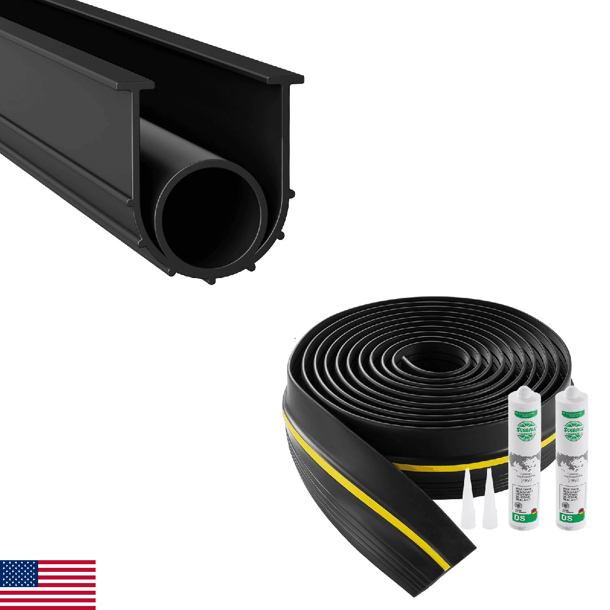 VEVOR Garage Door Threshold and Bottom Seals Kit, 20 FT U Shape+O Ring Universal - Image 1
