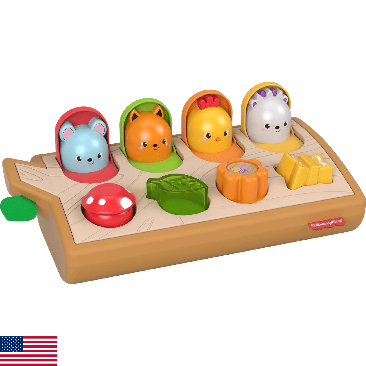 Fisher-Price Baby Toy Hide & Peek Pop-Up Animal-Themed Sensory Activity with Woo - Image 1