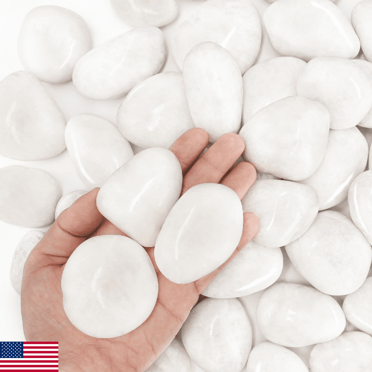 BIOMAND 18lb White River Rocks for Plants, 1-3 Inch Pebbles for Indoor Plants, P - Image 1