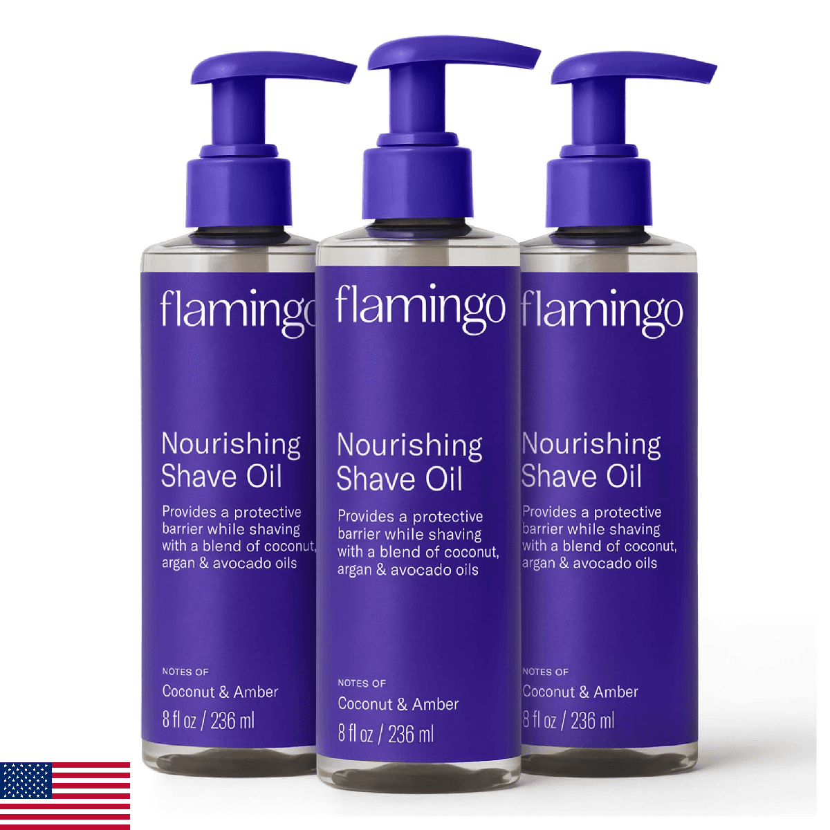 Flamingo Nourishing Shave Oil for Women with Coconut, Argan, & Avocado oils, 8 F - Image 1