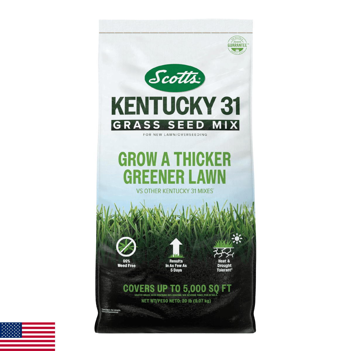 Scotts Kentucky 31 Grass Seed Mix for New Lawns or Overseeding, Grows Thicker an - Image 1