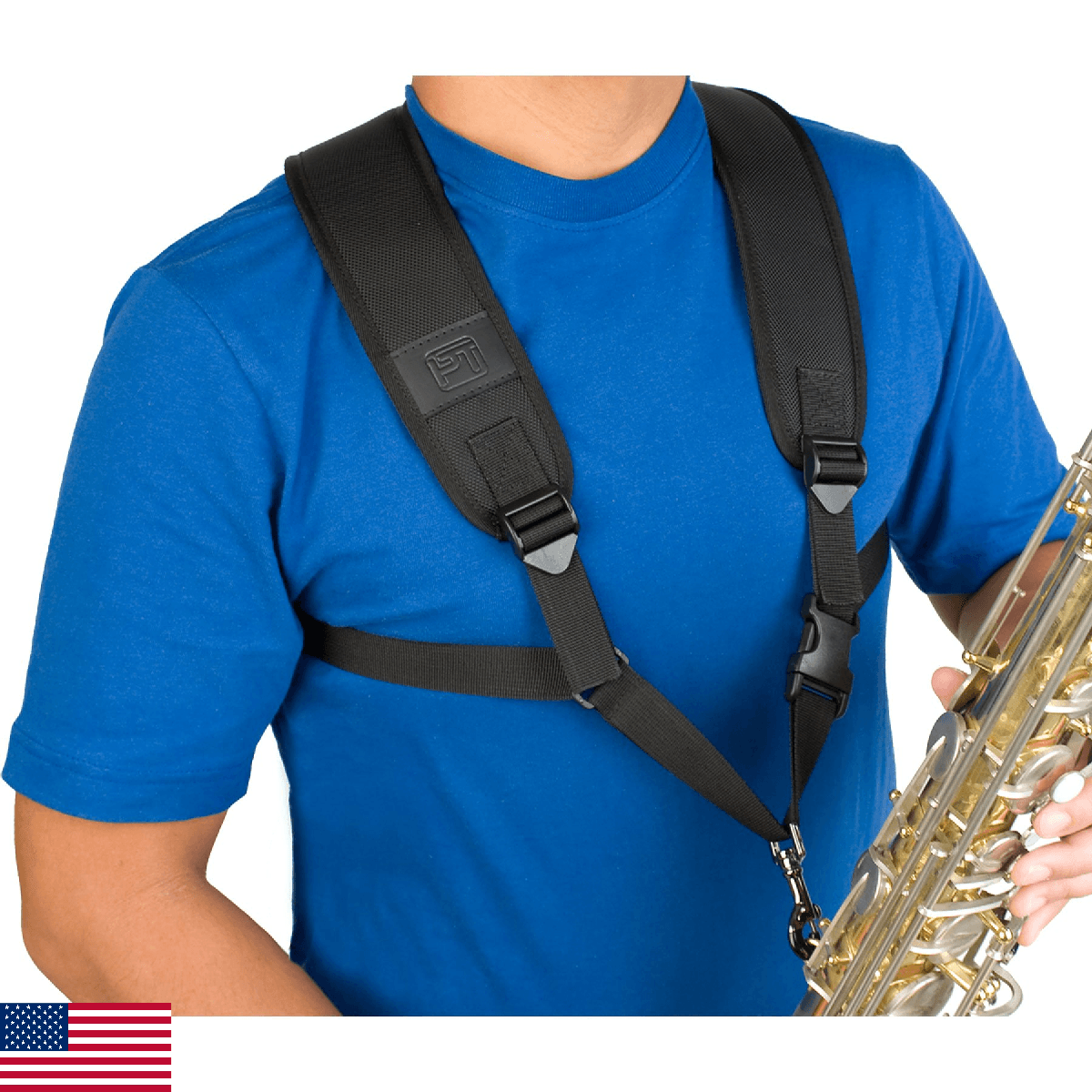 Pro Tec Saxophone Harness with Deluxe Metal Trigger Snap, Large, Model A306M, Bl - Image 1