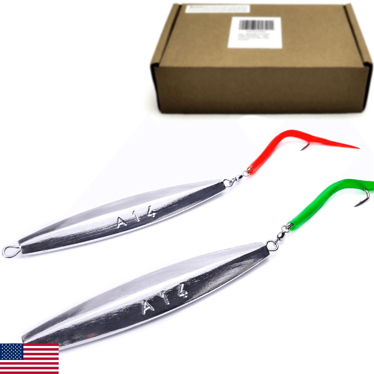 VMSIXVM Diamond Jigs Saltwater Fishing Lures, 1-16oz Flat Metal Jigging Spoon Ba - Image 1