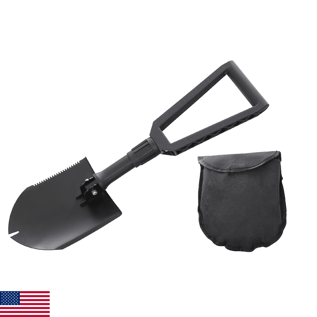 Overland Vehicle Systems Military Folding Shovel w/Nylon Pouch 80 Char - Image 1