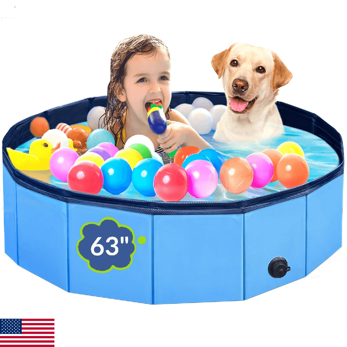 Dog Pool, Foldable Pet Swimming Pool with 6mm High-Strength PP Board, Hard Plast - Image 1