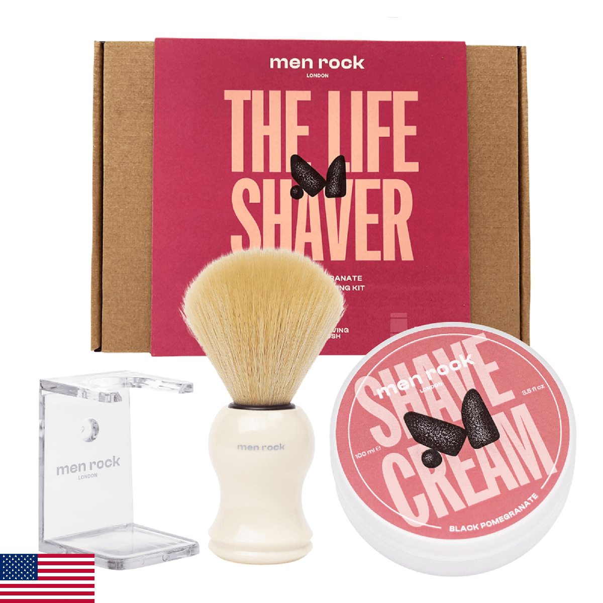 Men Rock The Life Shaver Essential Shaving Kit - Black Pomegranate - Beard Care - Image 1