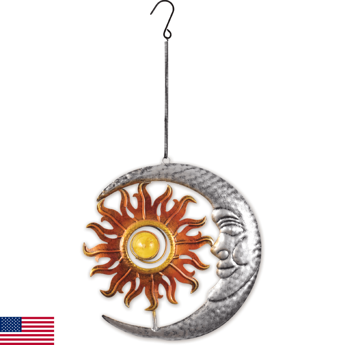 Sunset Vista Designs Sun & Moon Hanging Metal Decor - Porch/Patio/Garden - Image 1