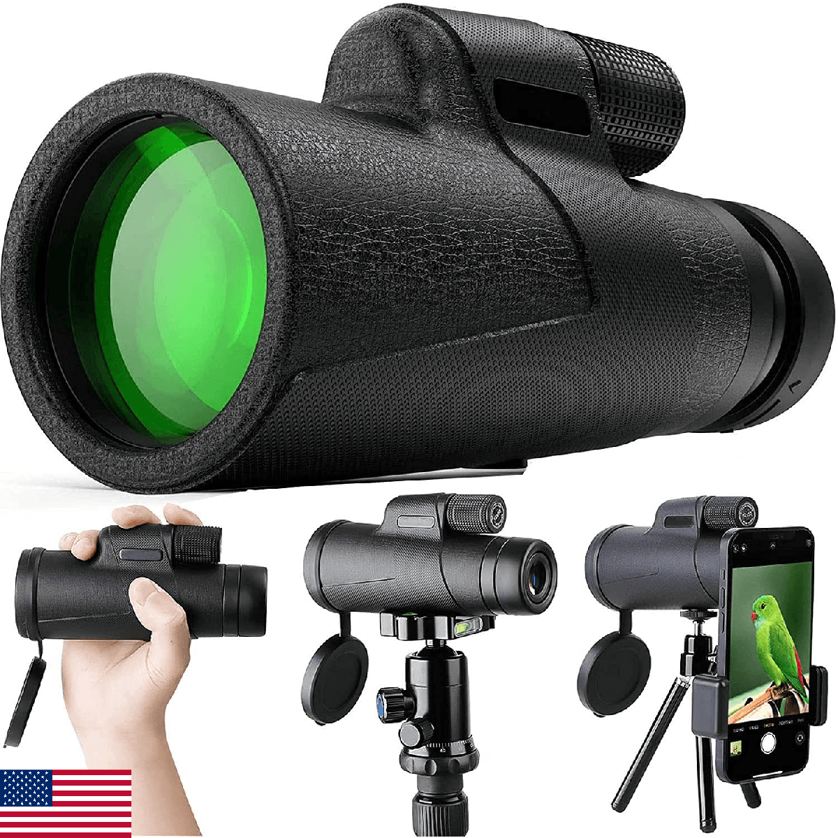 Qisebin Monocular Telescope, 12x50 High Power Monocular for Bird Watching Adults - Image 1
