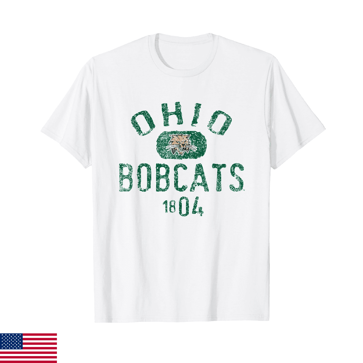 Ohio Bobcats 1804 Vintage Logo T-Shirt - Image 1