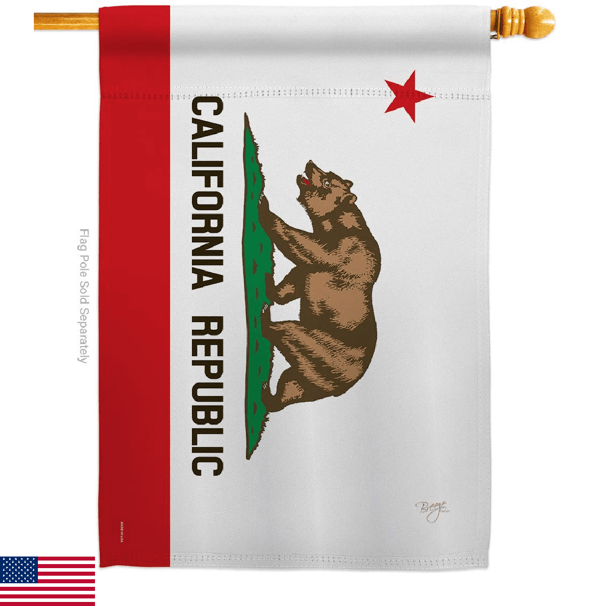 California State House Flag 28"x40" Double-Sided Outdoor Yard Decor Made in USA - Image 1