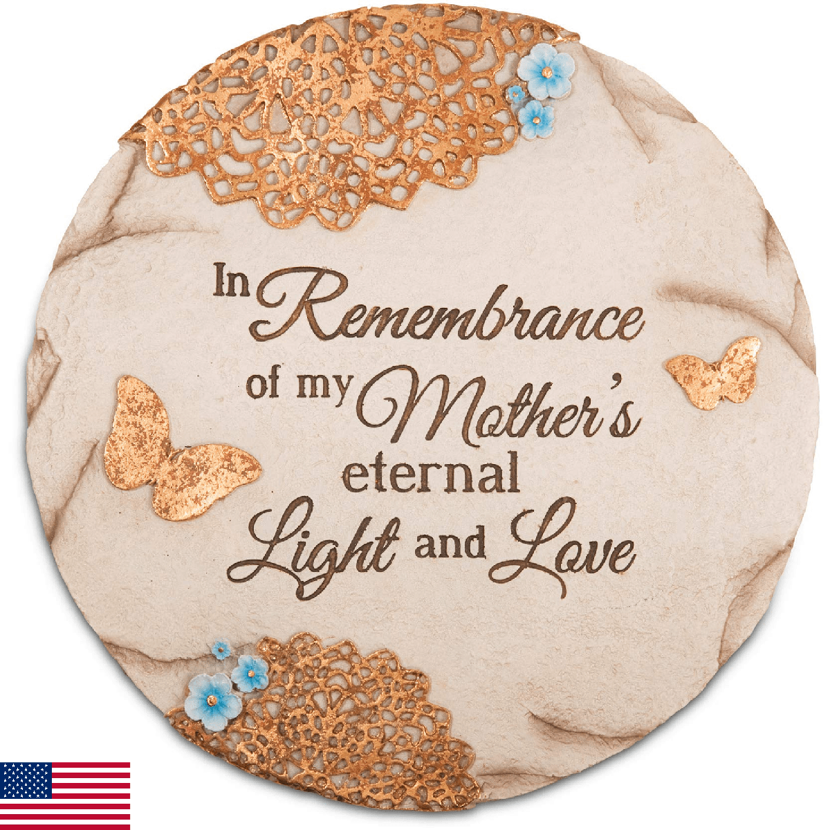 Pavilion Gift 19069 Remembering Mother Memorial Garden Stone 10" Blue Forget-Me- - Image 1