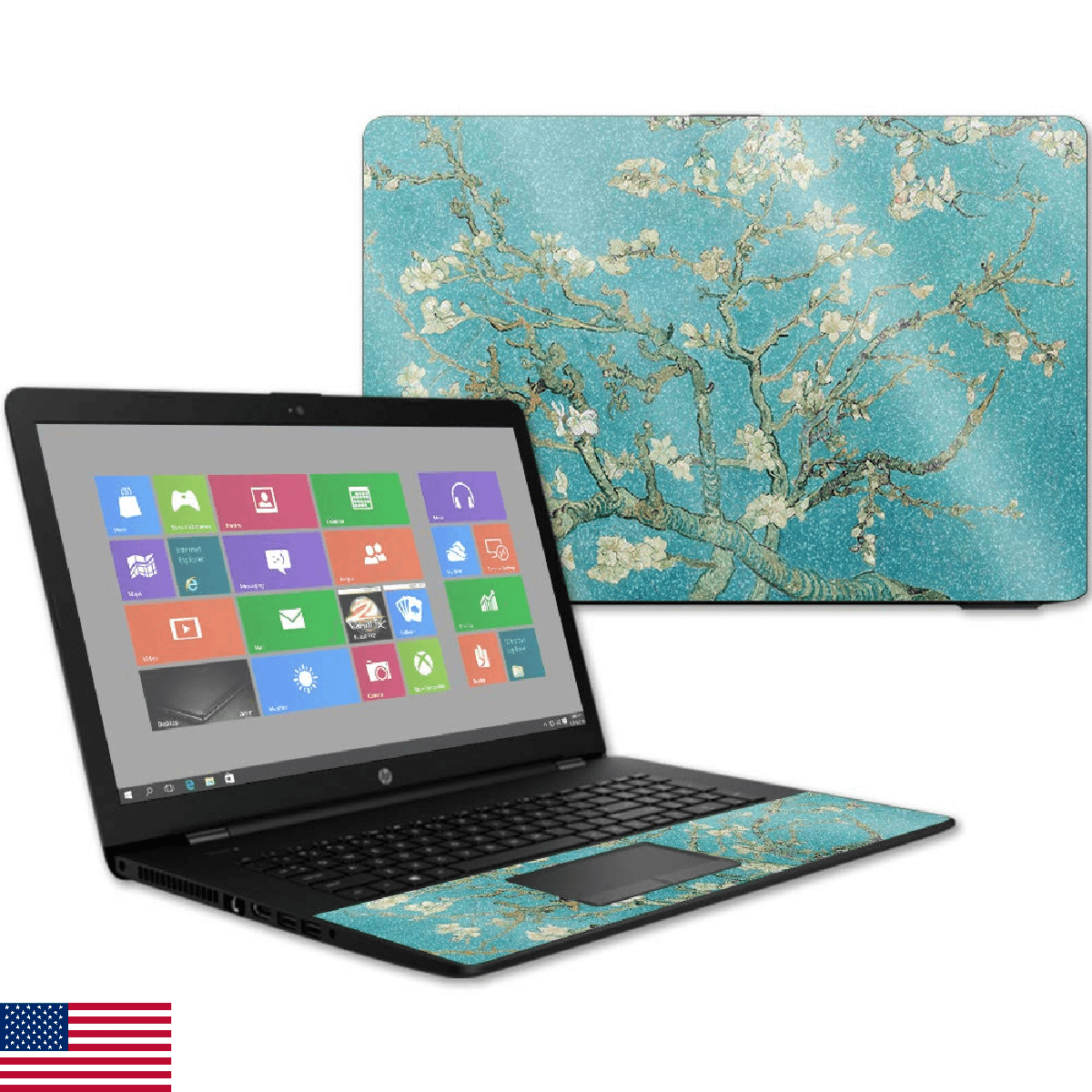 MightySkins HP 17t Laptop Almond Blossom Glossy Glitter Skin Protective Cover - Image 1