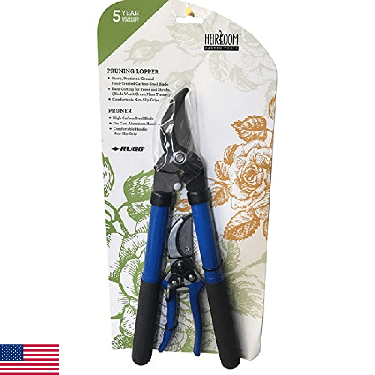 Heirloom 7001301 Rugg Carbon Steel Bypass Lopper & Pruner Set - Image 1