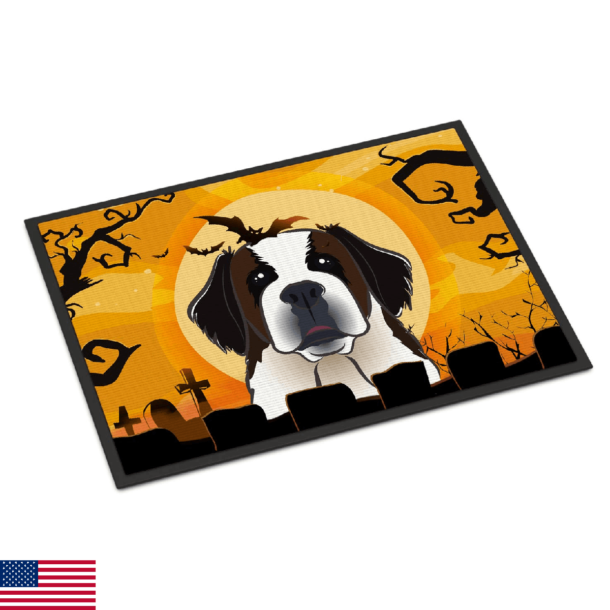 Caroline's Treasures BB1804MAT Halloween Saint Bernard Doormat 18x27 Front Door - Image 1