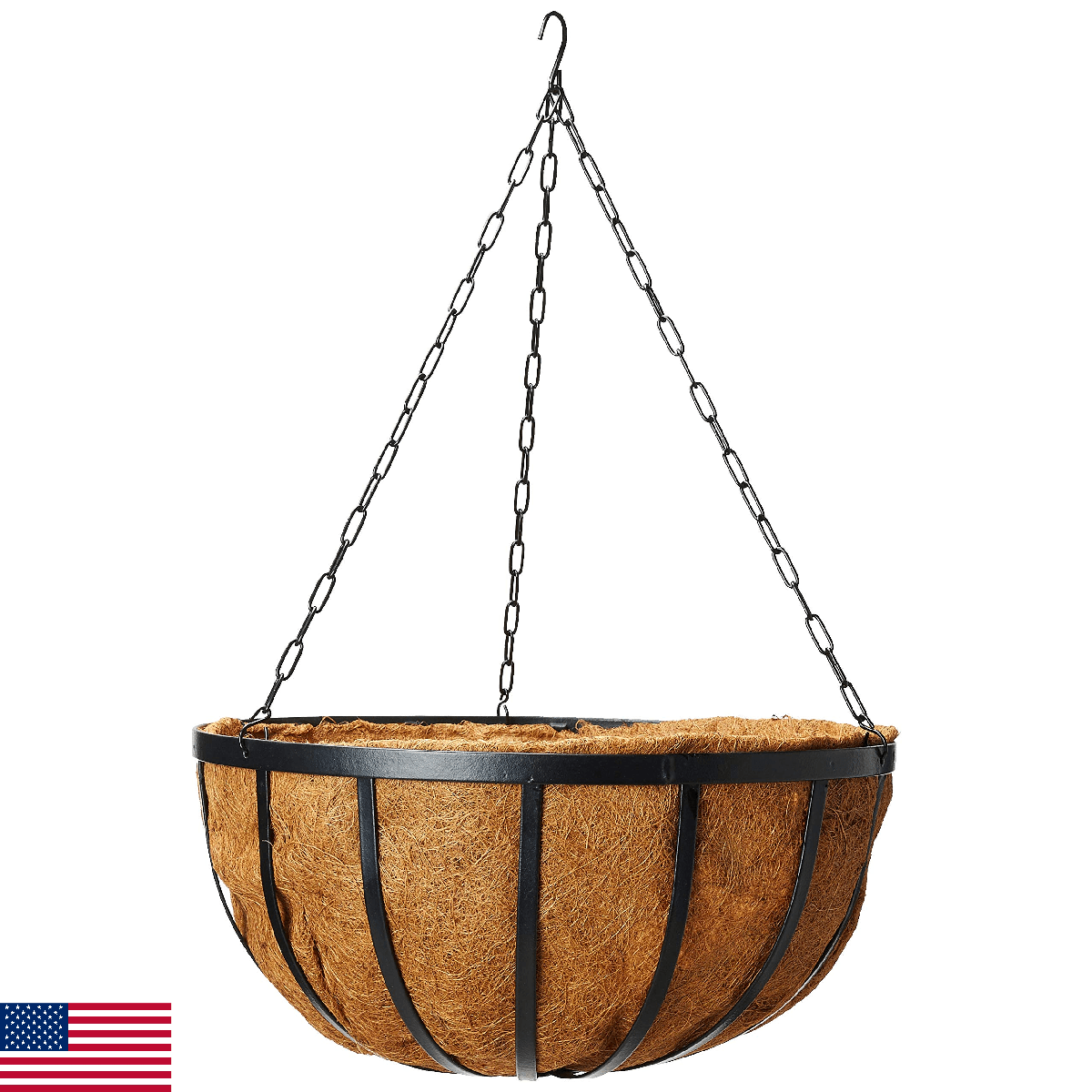 Arcadia Garden Products Coconut 1593 Solstice Round Hanging Basket Planter, 20-I - Image 1