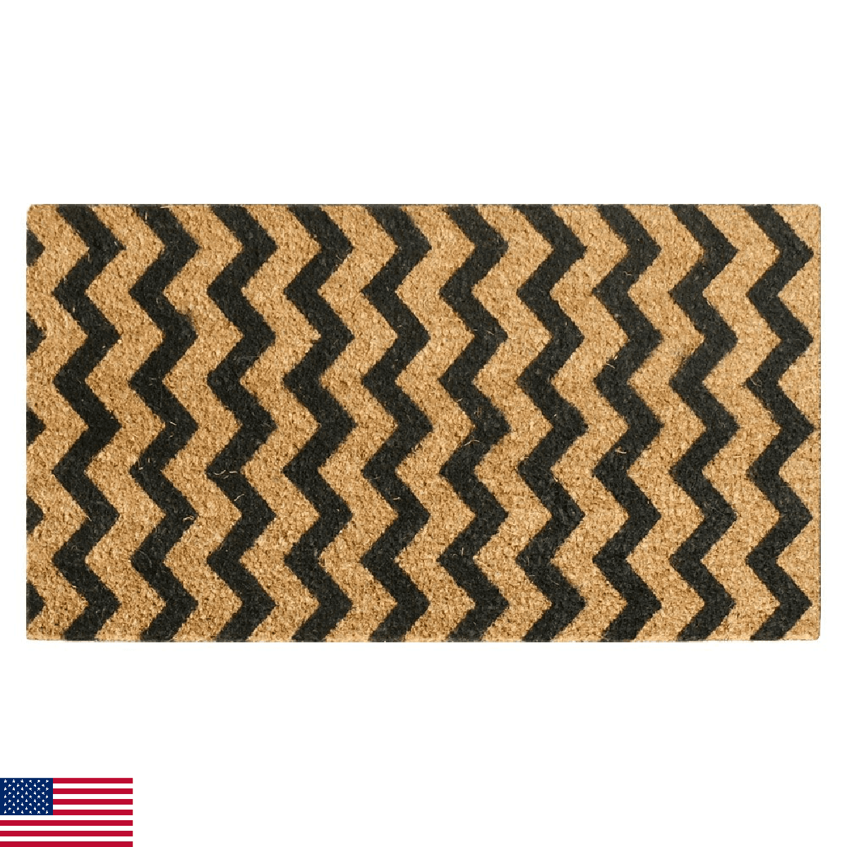 Rubber-Cal 10-102-031 Modern Lattice Coir Doormat 18x30 Brown - Image 1