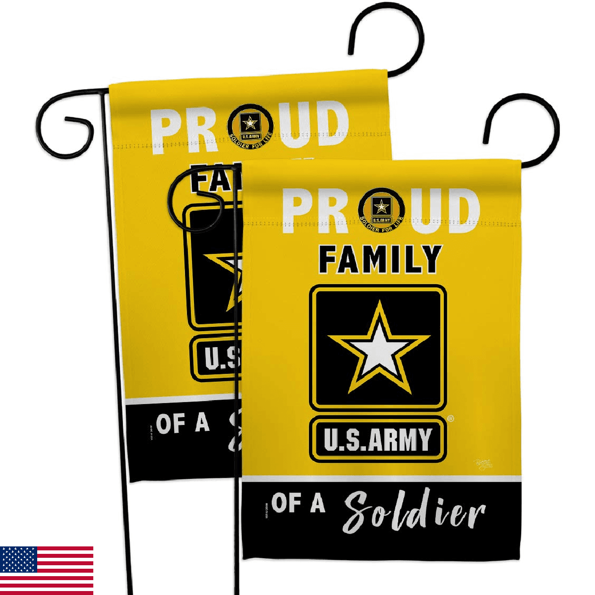 Proud Family Soldier Garden Flag Double-Sided 2-Pack - Army Rangers US Made 13"x - Image 1