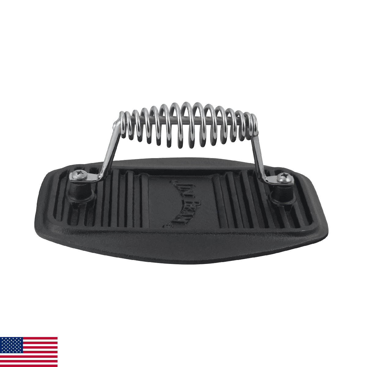 Jim Beam Stainless Steel Cast Iron Meat Press, Pre Seasoned for Delicious Meat, - Image 1