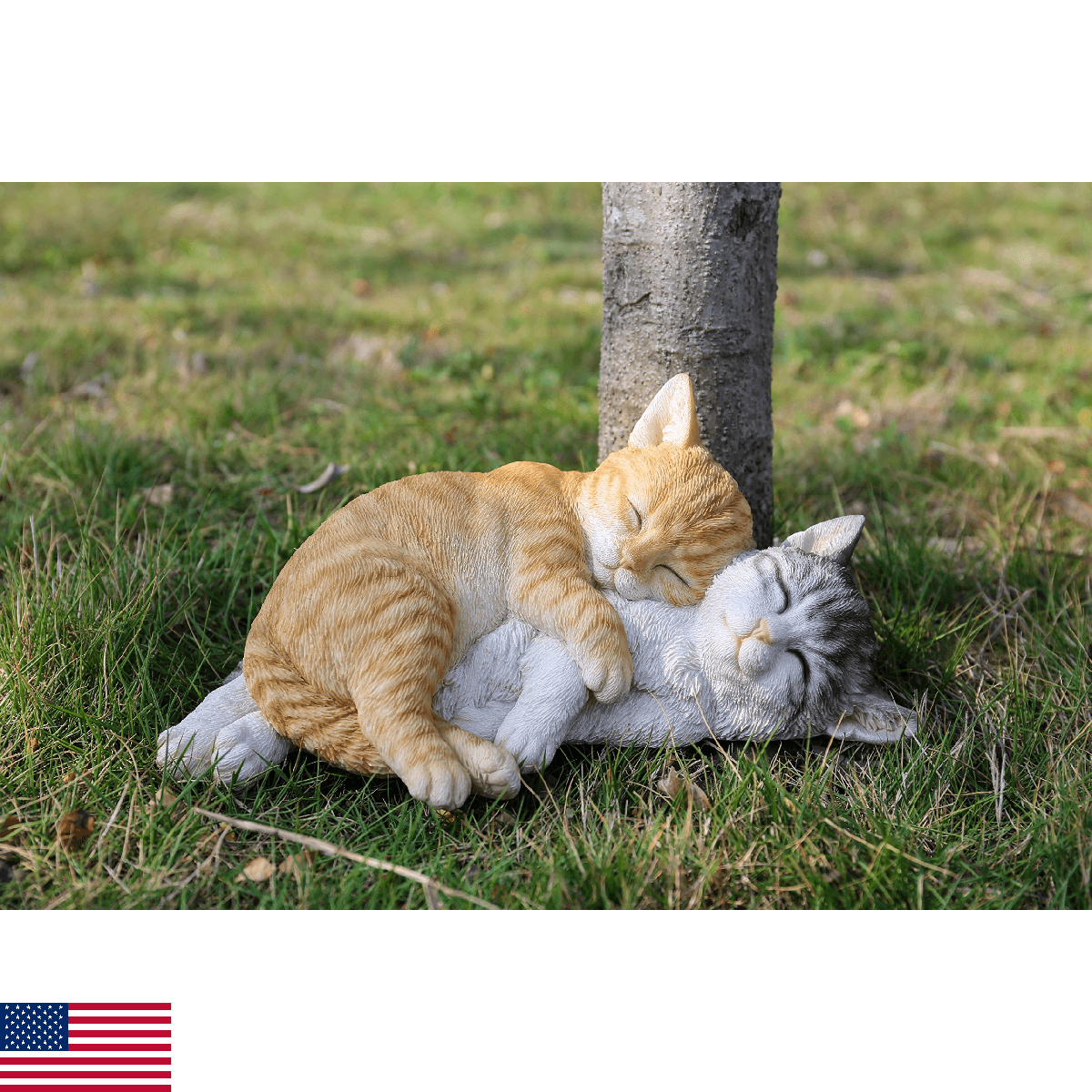 Hi- Line Gift 87757-K Orange & Grey Tabbies Cat Statue - Image 1