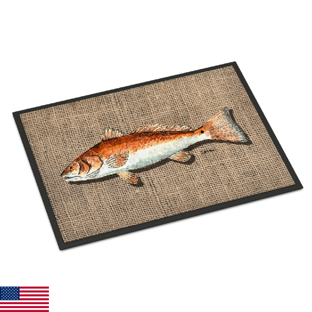 Caroline's Treasures 8736MAT Red Fish 18x27 Indoor/Outdoor Door Mat - Image 1