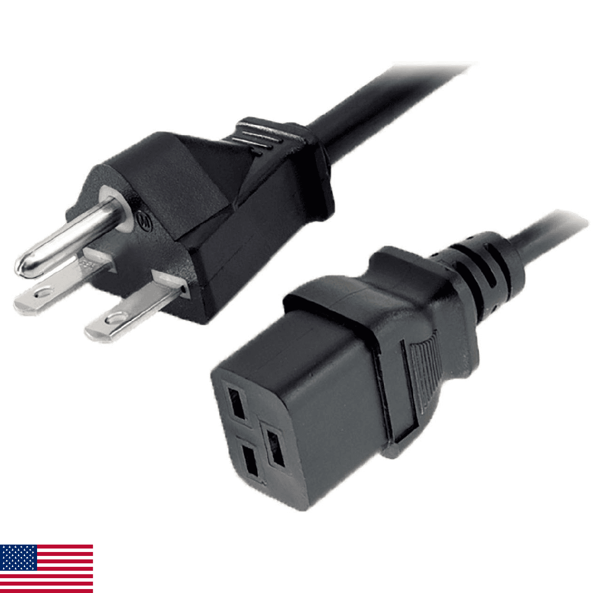 Quail Electronics 14AWG NEMA 6-15P to IEC C19 SJTW AC Power Cord 8.16ft - Image 1