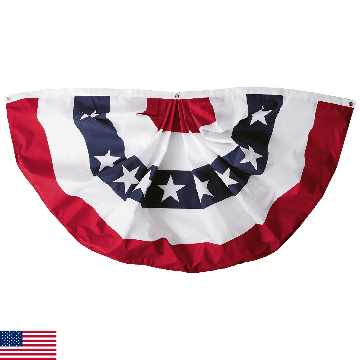 USA Seasonal Designs Polycotton Fan Flag, 3x6 ft - 100% Made in America - Image 1