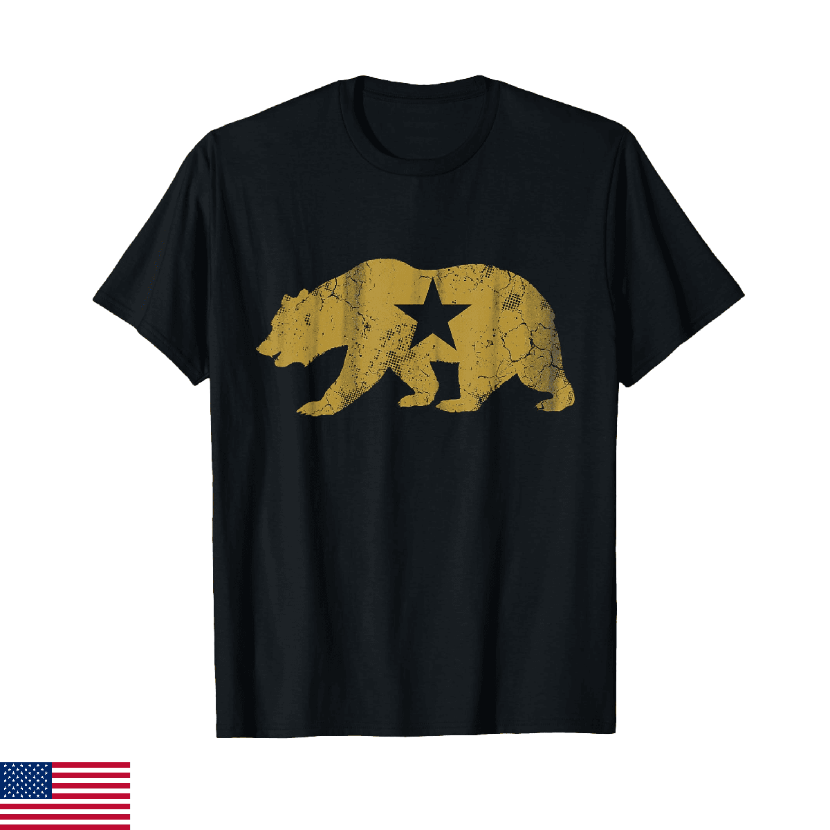 California Golden State Bear Vintage Distressed Graphic T-Shirt - Image 1