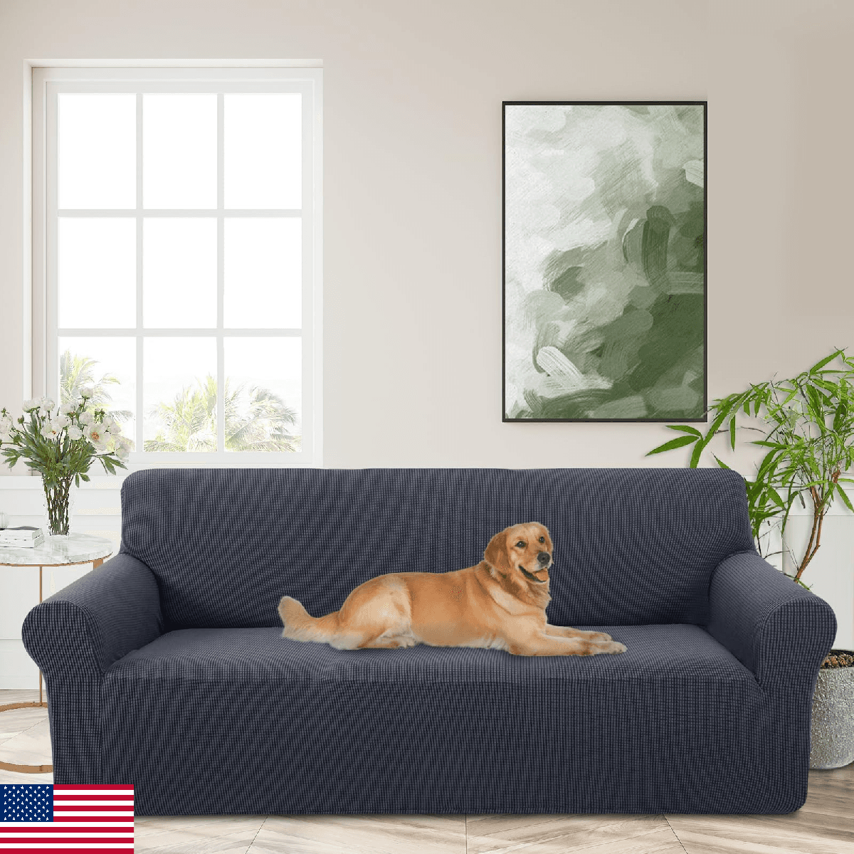 Luxshare Sofa Slipcover Large Dark Gray Stretch Washable Couch Cover Furniture P - Image 1