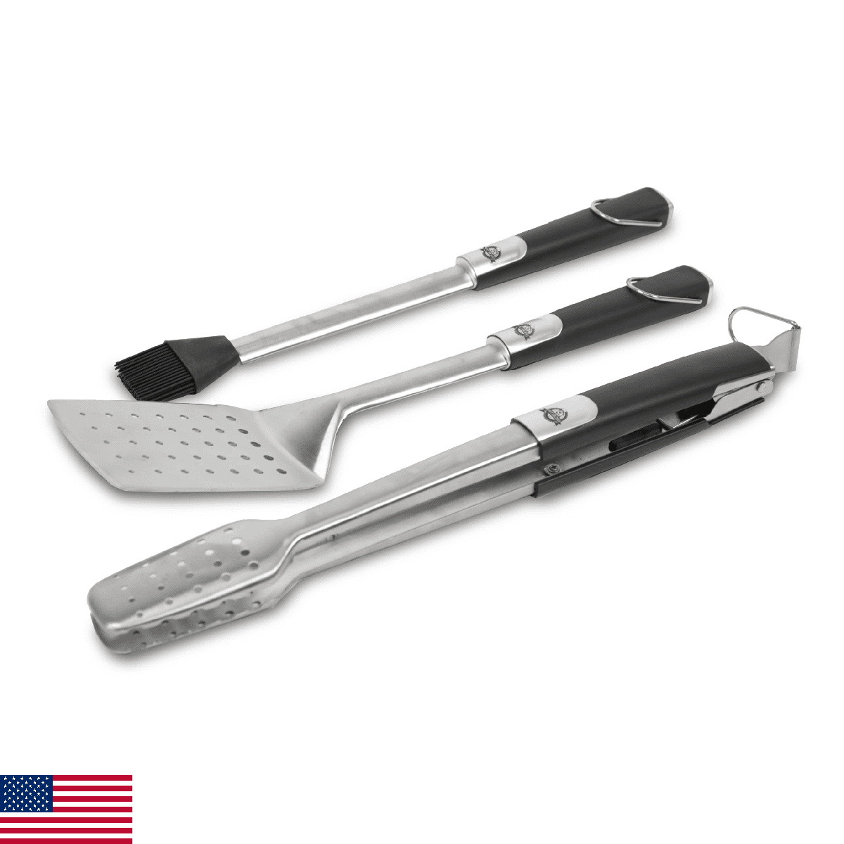 Pit Boss Grills Soft Touch 3 Piece Tool Set, Stainless - Image 1
