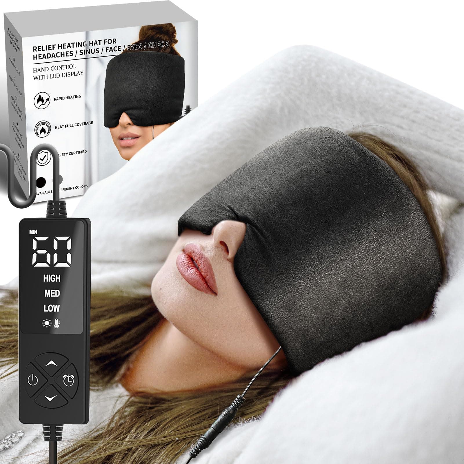 Sticro Extra Large Moist Heat Sinus Relief Mask Reusable Warm Compress Heated - Image 1