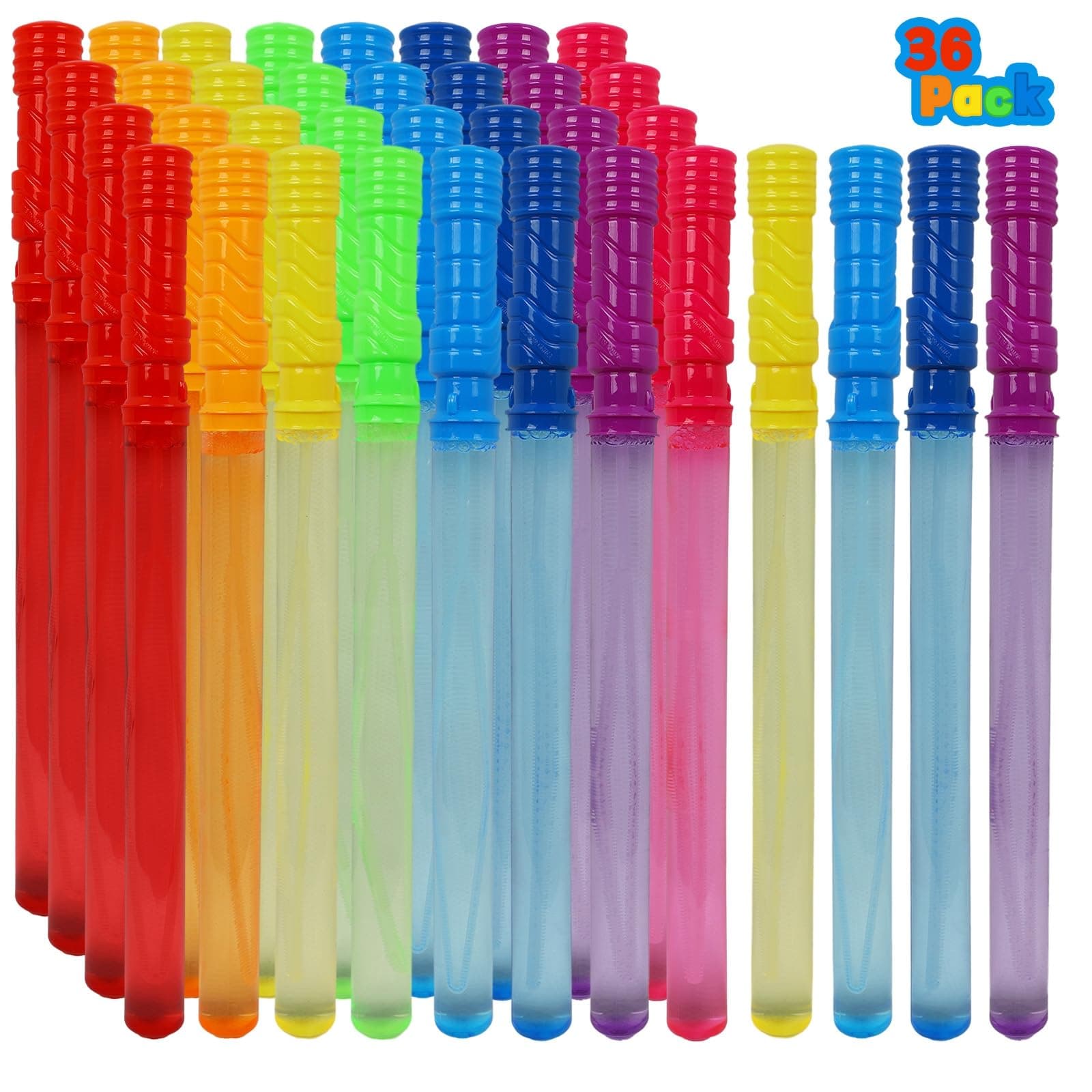 MorTime 36 Pack Bubble Wands Kids 8 Colors Bubbles Stick Bulk Easter Party Summe - Image 1