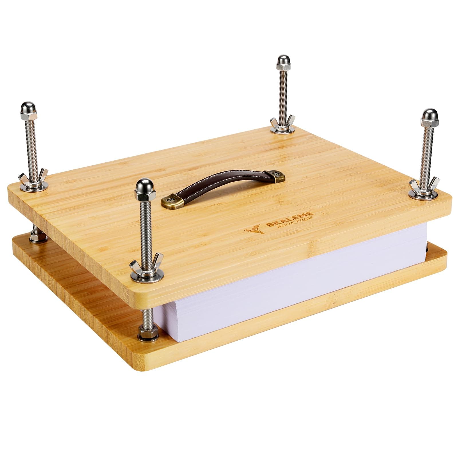 Bkaleme Book Press Large Size 14.7x11.4 Sustainable Wood Bookbinding Press Porta - Image 1