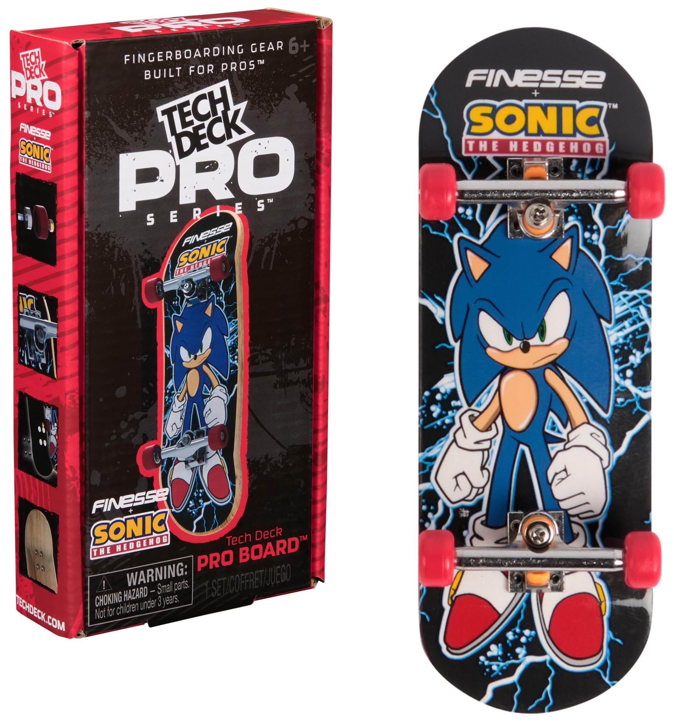 TECH DECK Finesse X Sonic The Hedgehog Pro Series Finger Board with Storage Disp - Image 1