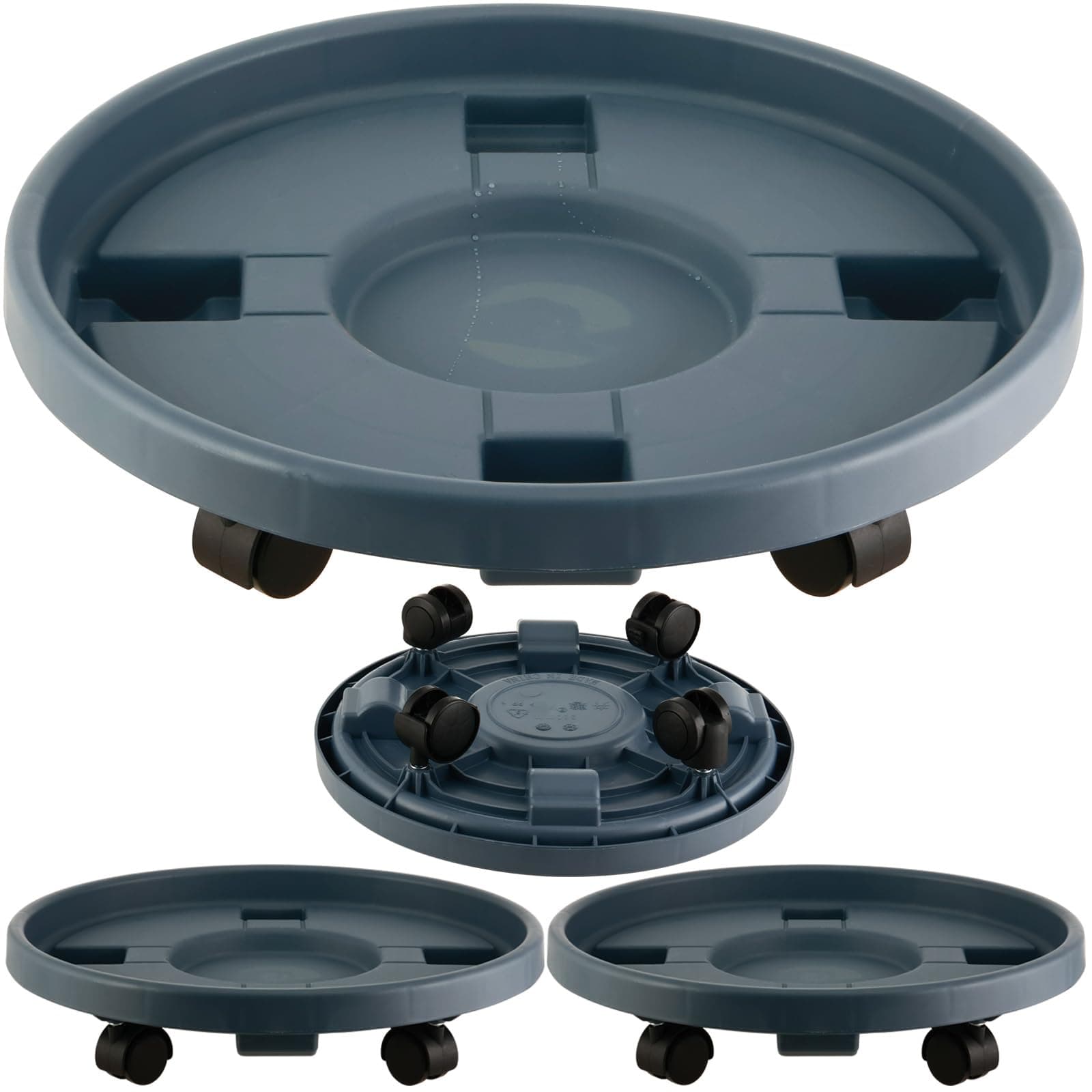 3-Pack 15.8" Heavy-Duty Rolling Plant Caddy with Wheels - Indoor/Outdoor - Image 1